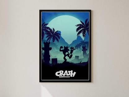 Crash Bandicoot Poster, Gaming Wall Art, Retro Video Game Print