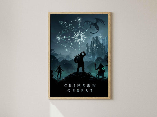 Crimson Desert Poster, Gaming Wall Art, Action RPG Wall Decor