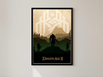 Dragon Age 2 Poster, Gaming Wall Art, RPG Wall Decor, Video Game
