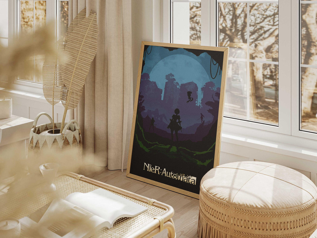 NieR Automata Gaming Poster, Video Game Wall Art, Gamer Decor
