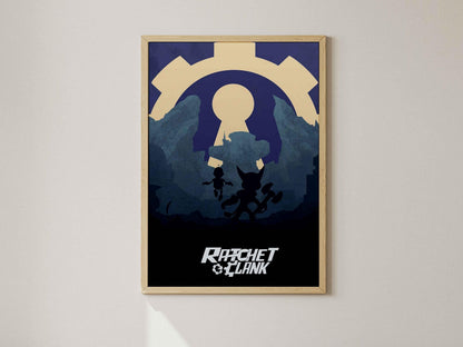 Retro Ratchet and Clank Art, Insomniac Games Poster, Captain Qwark