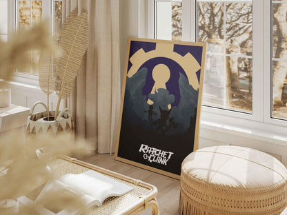 Retro Ratchet and Clank Art, Insomniac Games Poster, Captain Qwark