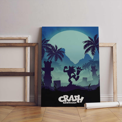 Crash Bandicoot Art Print – Minimalist Video Game Wall Decor (Digital Download)