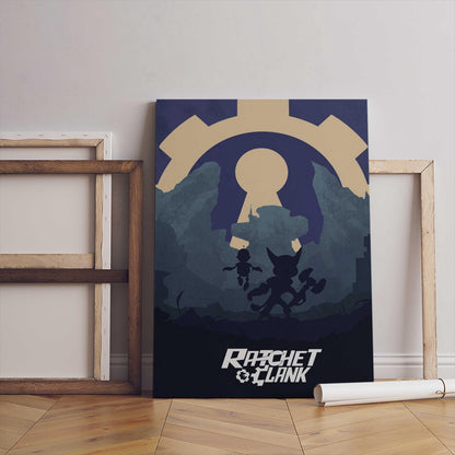 Ratchet & Clank Minimalist Poster – AI Art Print (Digital Download)