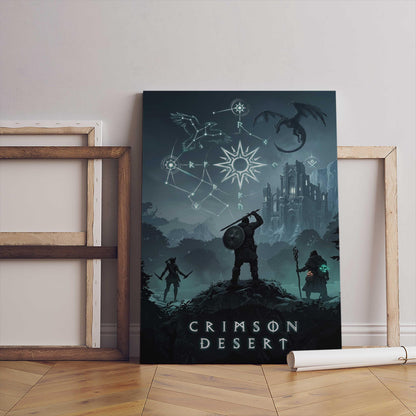 Crimson Desert Video Game Poster – AI Art Print (Digital Download)