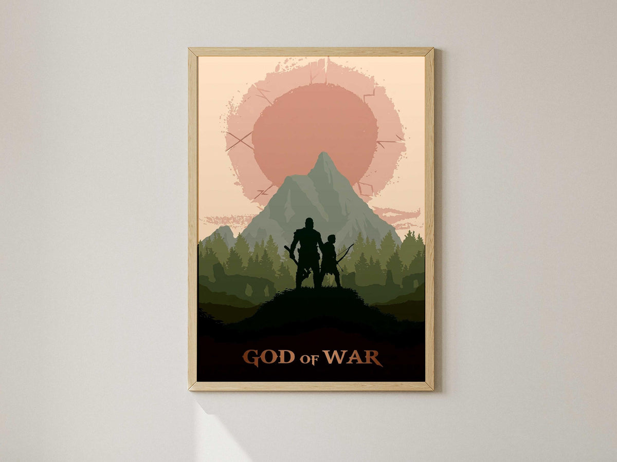 God Of War Minimalist Art Print – AI-Crafted Wall Decor A4 - A3 Poster