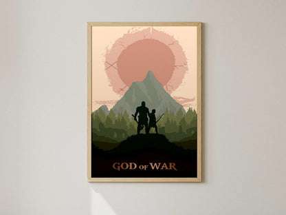 God Of War Minimalist Art Print – AI-Crafted Wall Decor A4 - A3 Poster