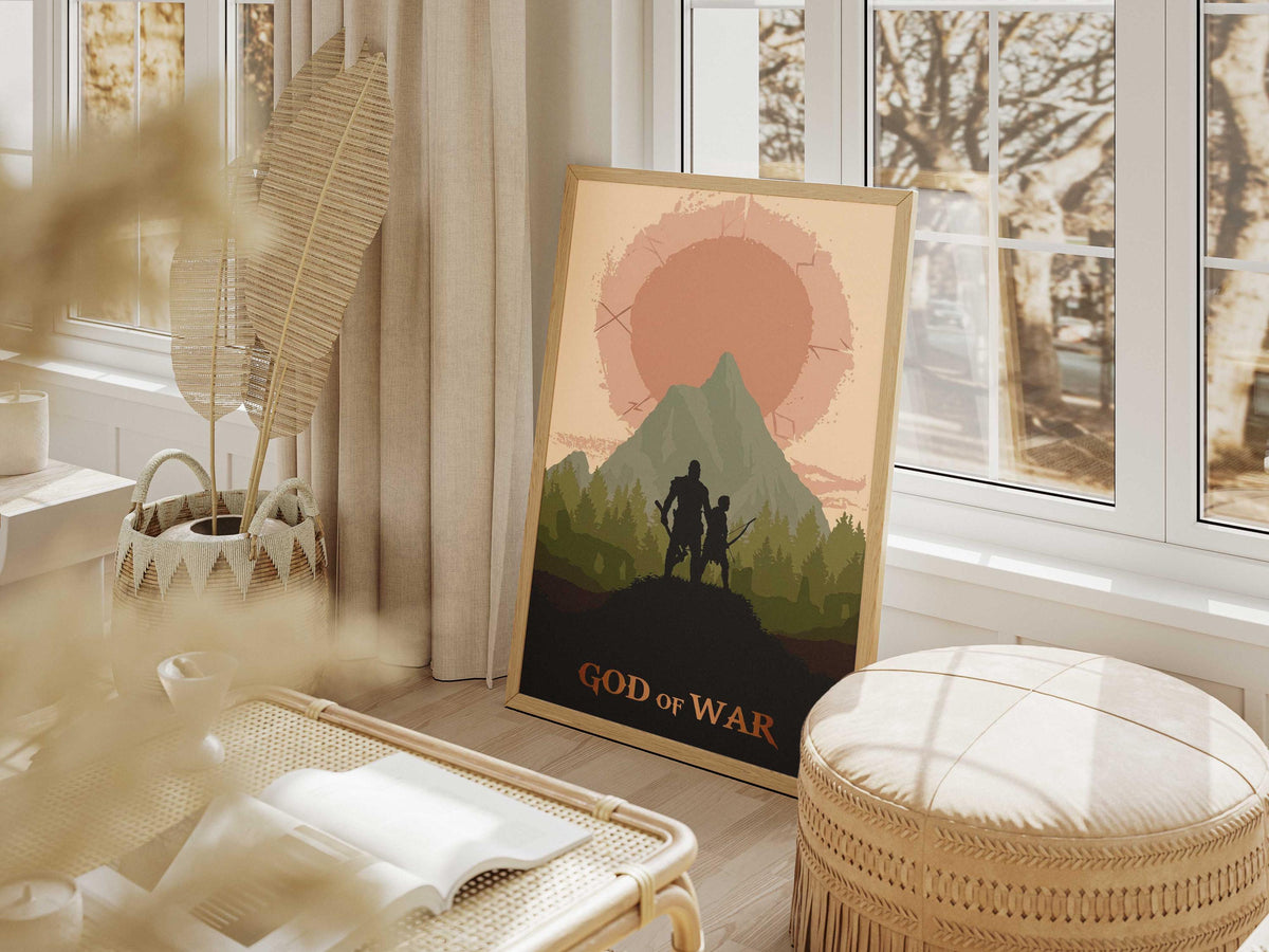 God Of War Minimalist Art Print – AI-Crafted Wall Decor A4 - A3 Poster