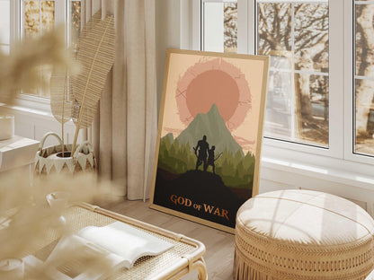 God Of War Minimalist Art Print – AI-Crafted Wall Decor A4 - A3 Poster