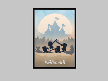 Castle Crashers Minimalist Art Print – AI-Crafted Wall Decor A4 - A3 Poster