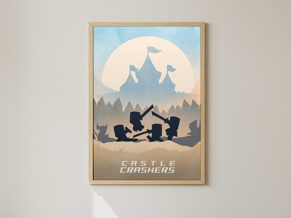 Castle Crashers Minimalist Art Print – AI-Crafted Wall Decor A4 - A3 Poster