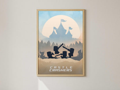 Castle Crashers Minimalist Art Print – AI-Crafted Wall Decor A4 - A3 Poster