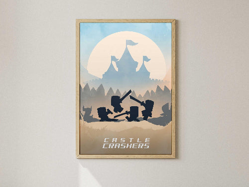 Castle Crashers Minimalist Art Print – AI-Crafted Wall Decor A4 - A3 Poster