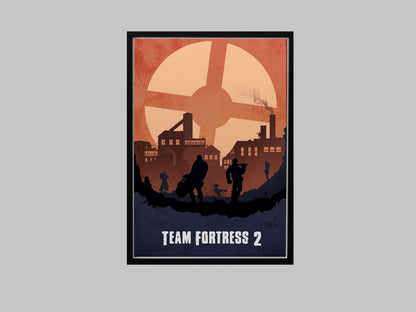 Team Fortress 2 Minimalist Art Print – AI-Crafted Wall Decor  A4 - A3 Poster