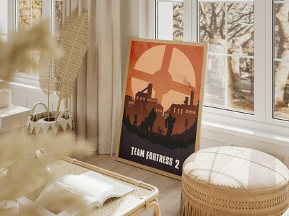 Team Fortress 2 Minimalist Art Print – AI-Crafted Wall Decor  A4 - A3 Poster