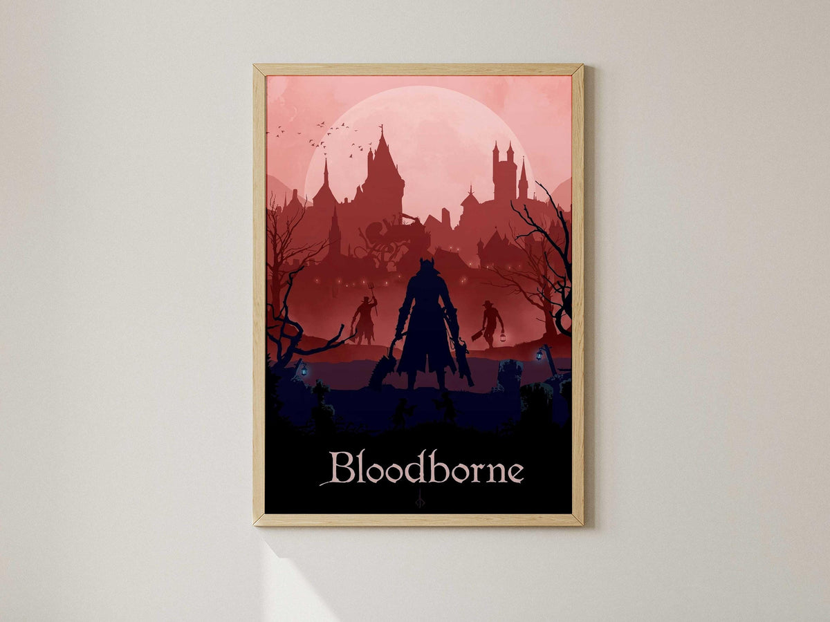 Bloodborne Minimalist Art Print – AI-Crafted Wall Decor   A4 - A3 Poster