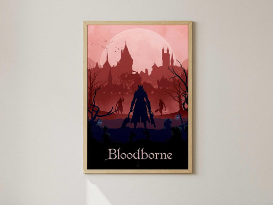 Bloodborne Minimalist Art Print – AI-Crafted Wall Decor A4 - A3 Poster