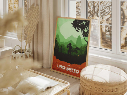 Minimalist Uncharted Game Poster – AI-Crafted Wall Art (A4/A3)