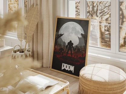 Doom Video Game Poster – AI Art Print, Gamer Wall Decor (A4/A3)