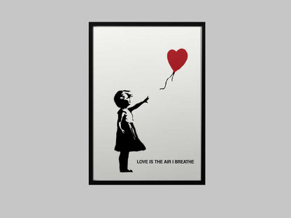 Street Art Graffiti Boy Holding Balloon , AI Crafted Wall Decor A4 - A3 Poster