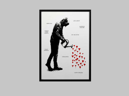 Banksy Kalpler Hediyesi Posteri – Grafiti Sokak Sanatı Baskısı (A4/A3)