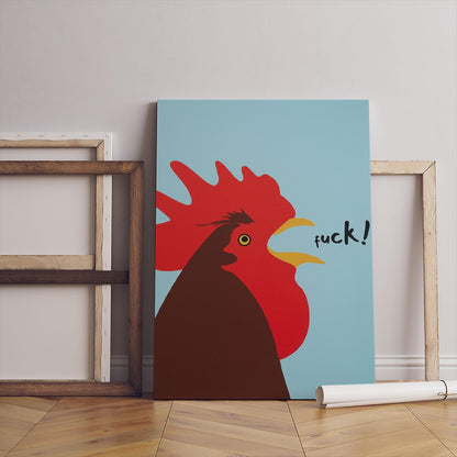 Funny Rooster Art Print, Minimalist Animal Poster, Rude Sayings Wall Art (Digital Download)