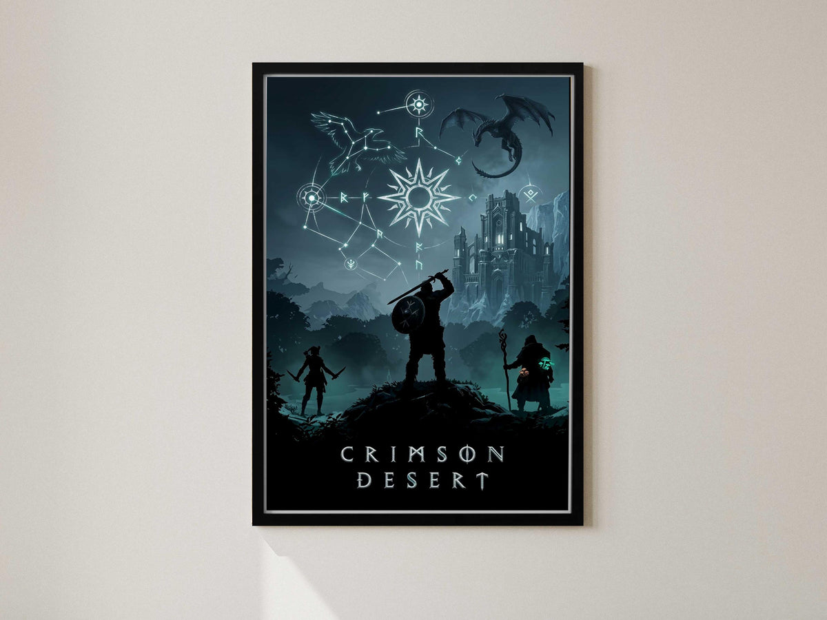 Crimson Desert Poster, Gaming Wall Art, Action RPG Wall Decor