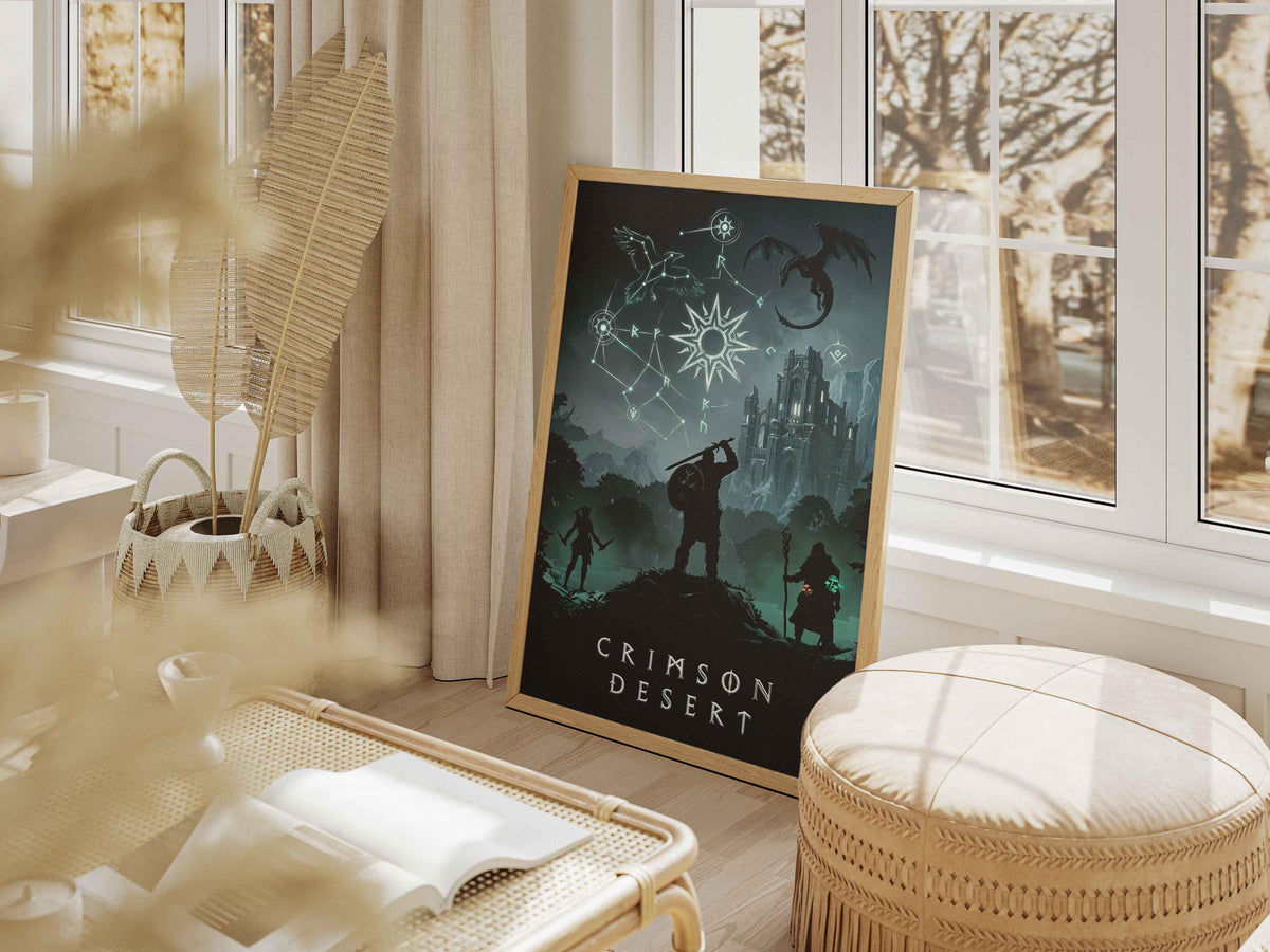 Crimson Desert Poster, Gaming Wall Art, Action RPG Wall Decor