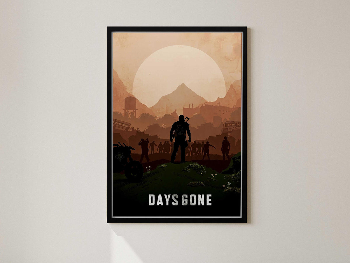 Days Gone Wall Art, Post-Apocalyptic Motorcycle Game Print