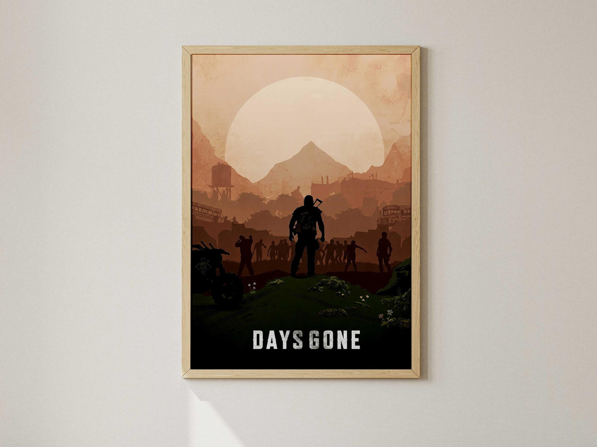 Days Gone Wall Art, Post-Apocalyptic Motorcycle Game Print