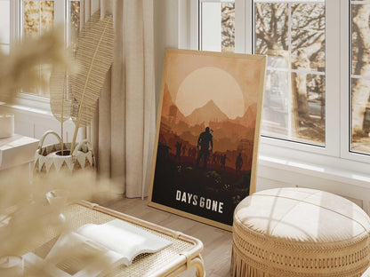 Days Gone Wall Art, Post-Apocalyptic Motorcycle Game Print