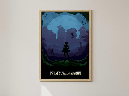 NieR Automata Gaming Poster, Video Game Wall Art, Gamer Decor