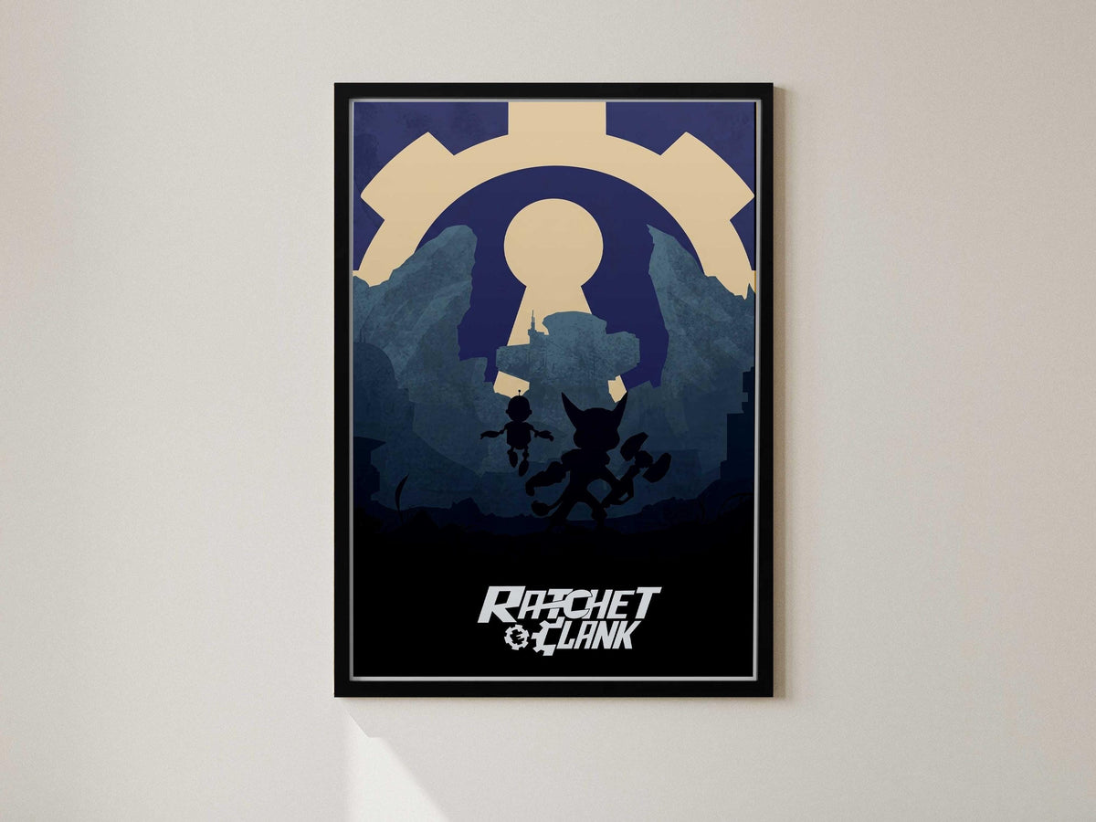 Retro Ratchet and Clank Art, Insomniac Games Poster, Captain Qwark