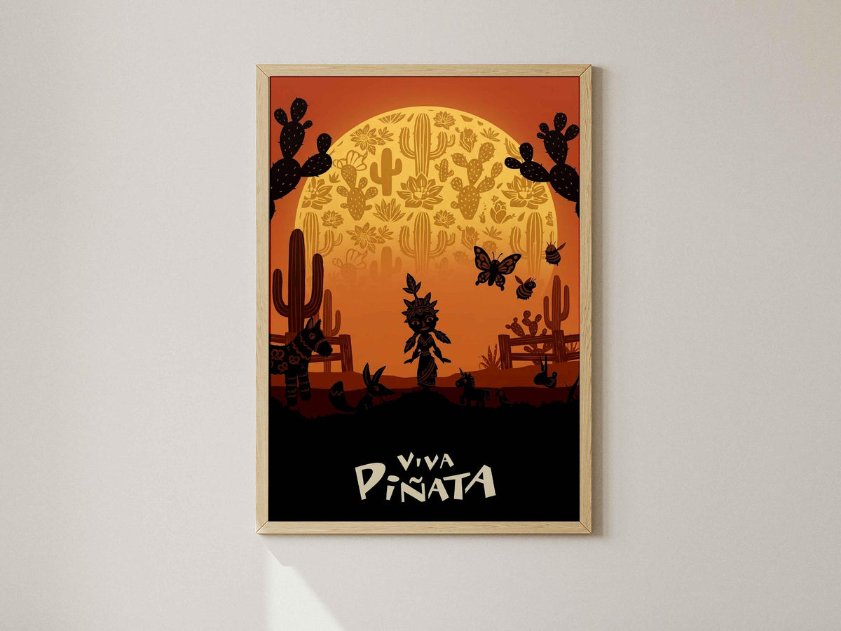 Retro Viva Pinata Poster, Pinata Island Wall Decor, Cute Gaming Art
