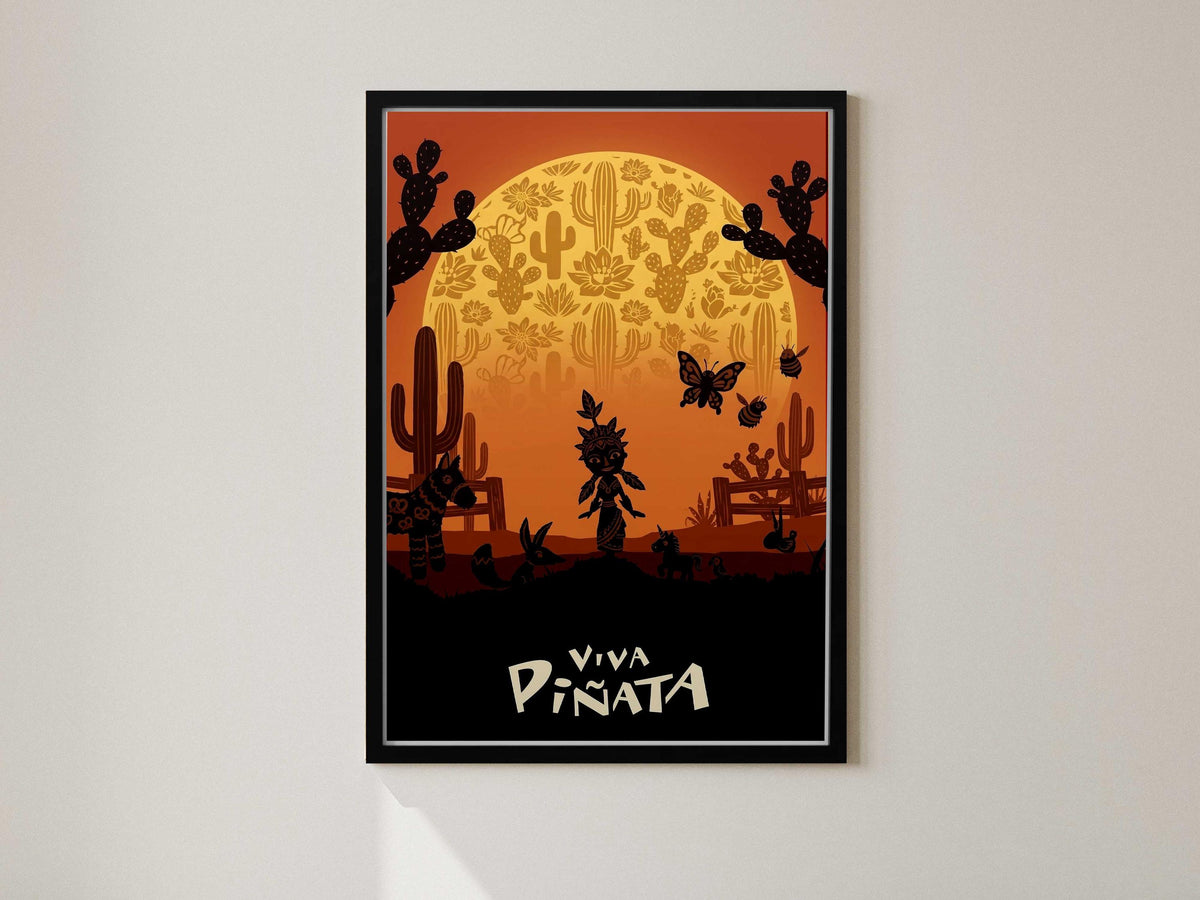 Retro Viva Pinata Poster, Pinata Island Wall Decor, Cute Gaming Art