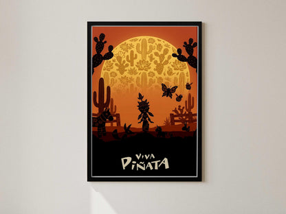 Retro Viva Pinata Poster, Pinata Island Wall Decor, Cute Gaming Art