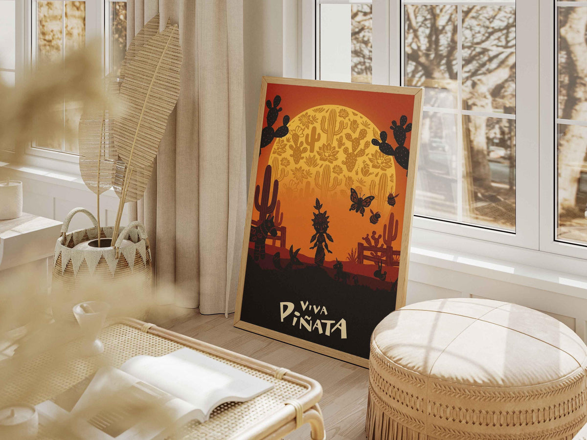 Retro Viva Pinata Poster, Pinata Island Wall Decor, Cute Gaming Art