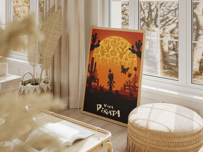 Retro Viva Pinata Poster, Pinata Island Wall Decor, Cute Gaming Art
