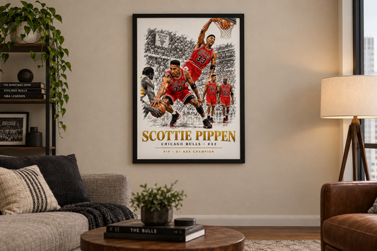 Scottie Pippen Poster – Chicago Bulls #33 – Black Frame Wall Art